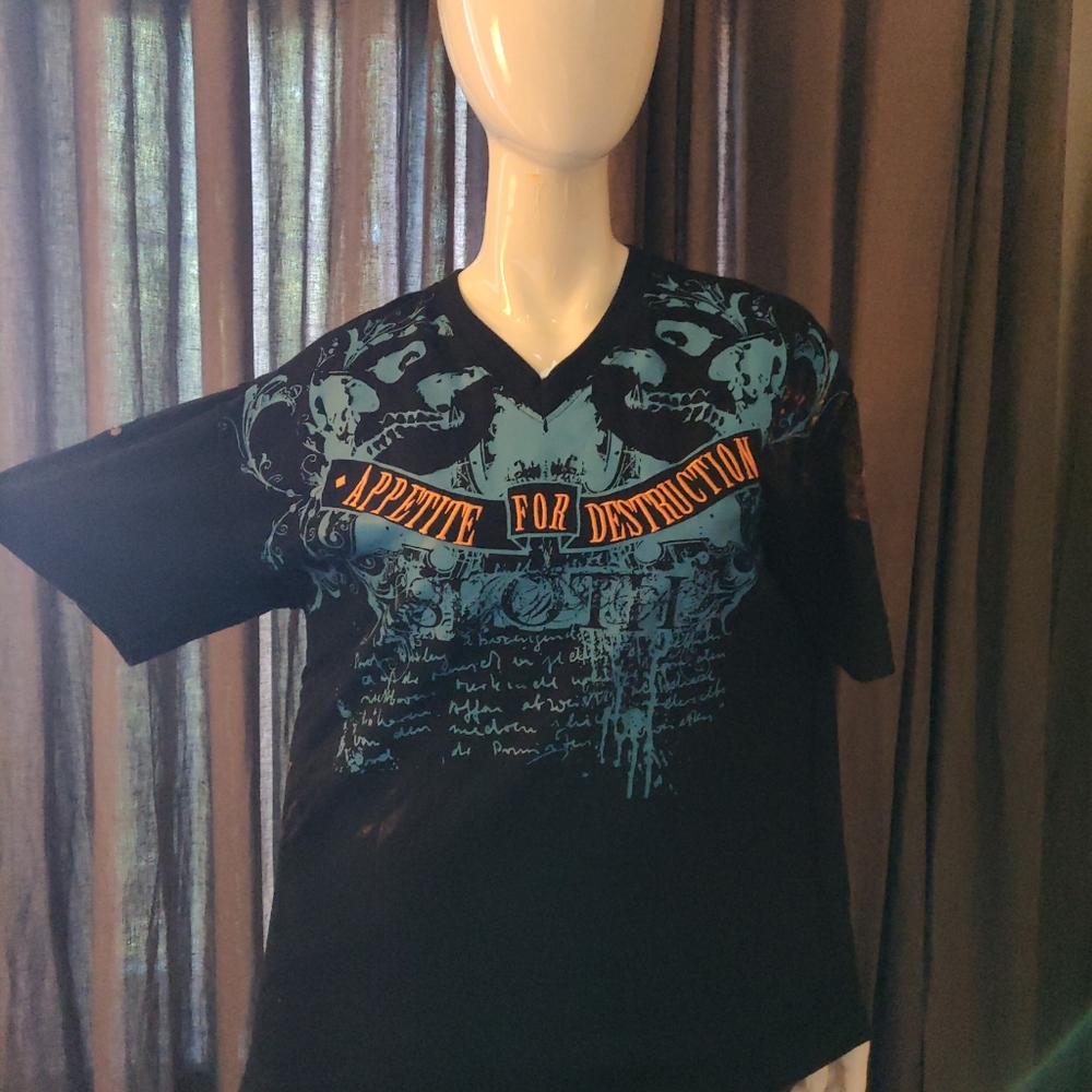 Guns and Roses t shirt embroidered
